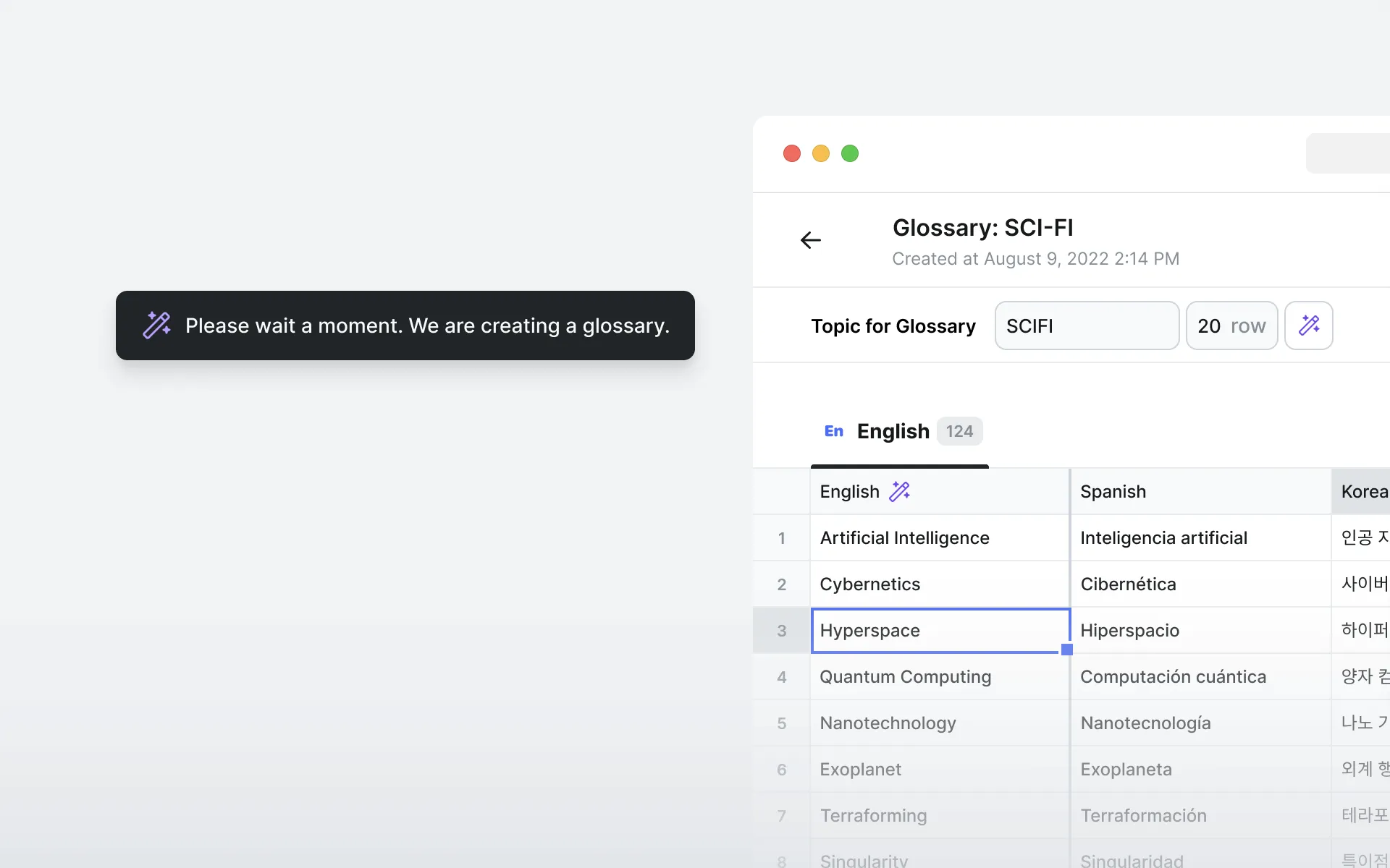 Automatic Glossary