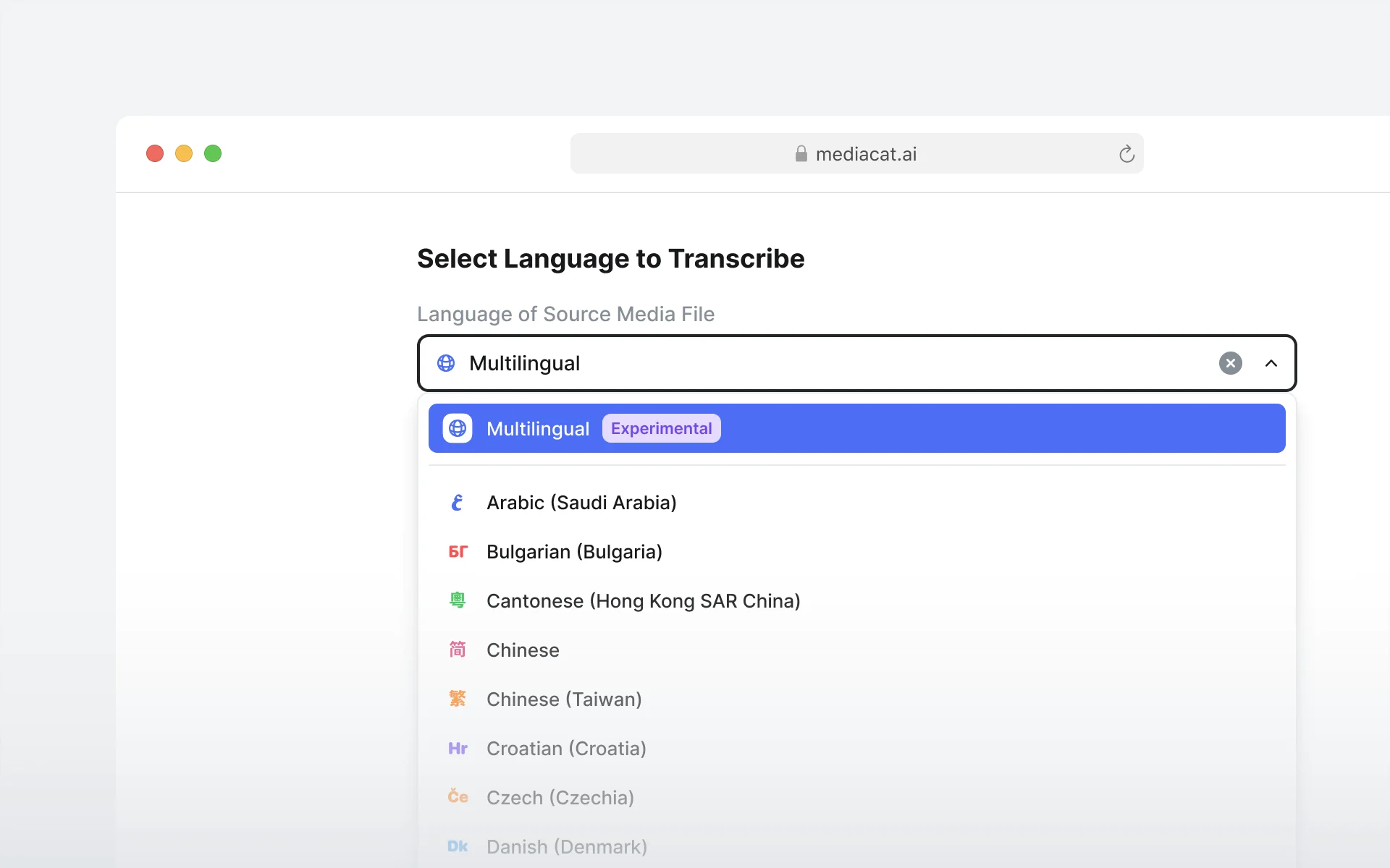 Multilingual Transcription