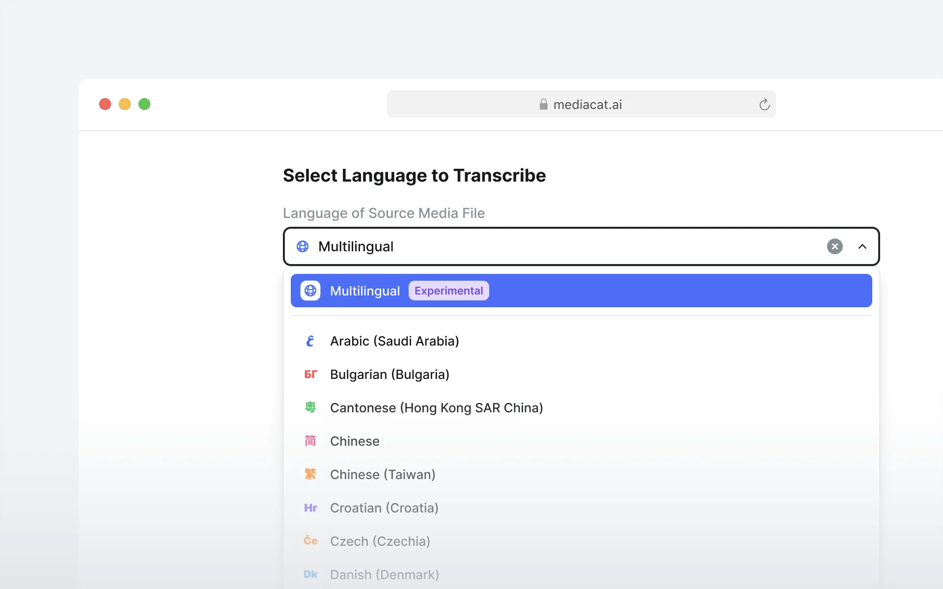 Multilingual Transcription
