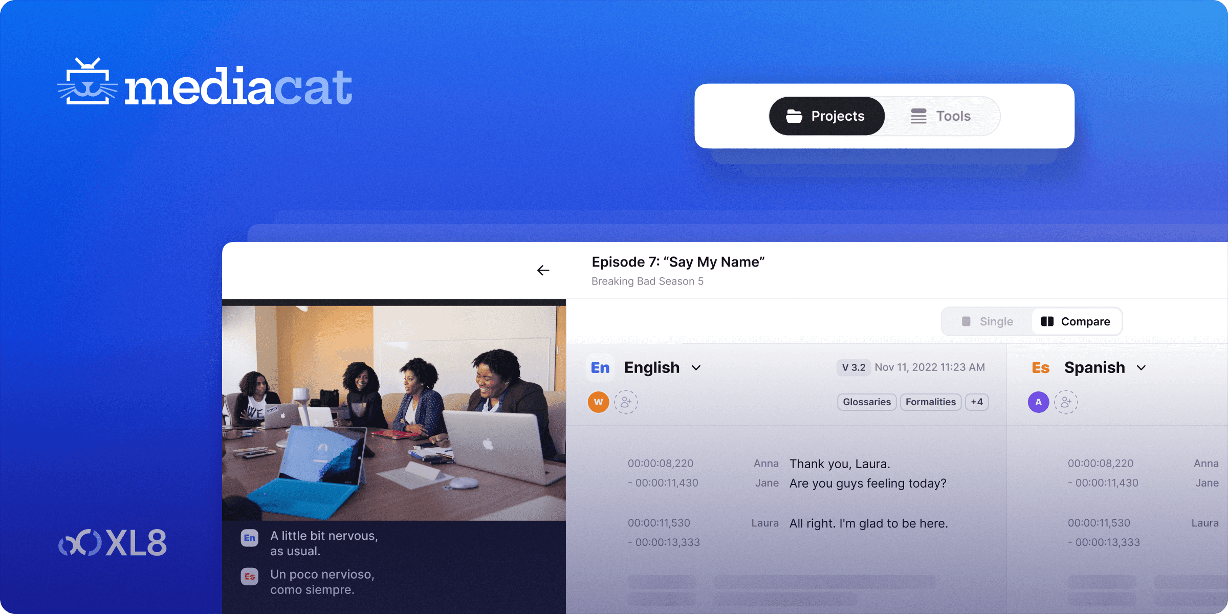 XL8 Unveils “Projects,” the Next Generation of its MediaCAT AI-Based Localization and Translation Platform